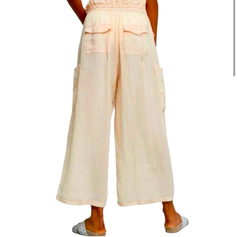 Anthropologie Cream Wide Leg Pants - Picture 2 of 8